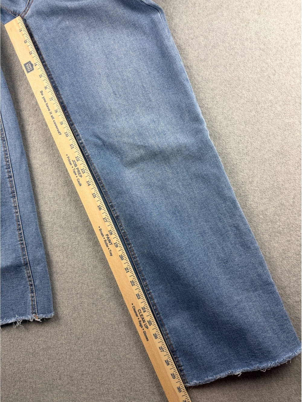 OAT New York Jeans Womens 6/28 High Rise Wide Leg Patch Pocket Raw Hem - Picture 6 of 7